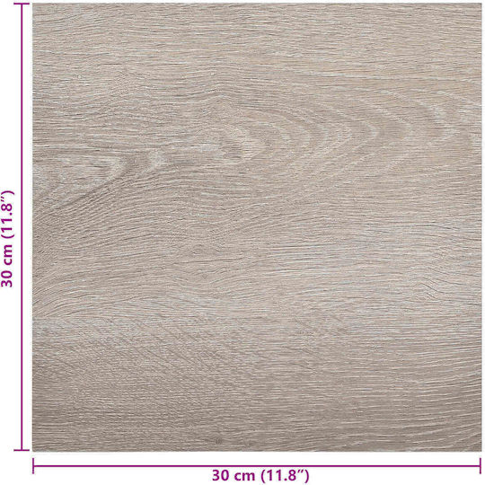 vidaXL Set Plastic Floor PVC with 20 Tiles L30.5xW30.5cm