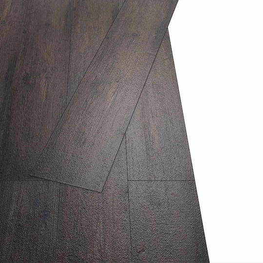 vidaXL Set Plastic Floor PVC with 28 Tiles L61xW30.5cm Brown