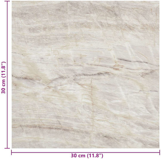 vidaXL Set Plastic Floor PVC with 20 Tiles L30.5xW30.5cm Beige