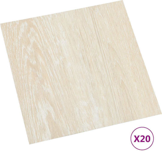 vidaXL Set Plastic Floor PVC with 20 Tiles L30.5xW30.5cm White