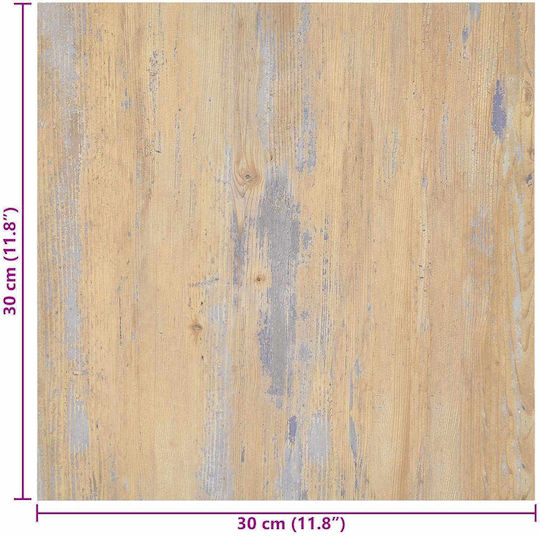 vidaXL Set Plastic Floor PVC With 20 Tiles L30.5xW30.5cm Brown