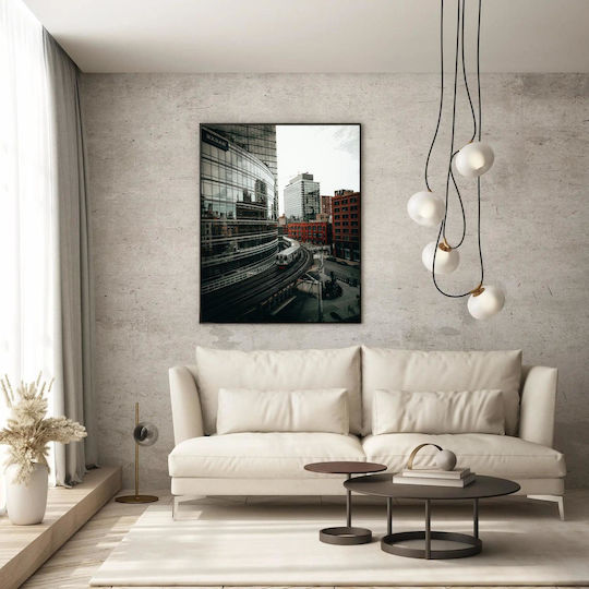 Панел Train Passing Through Cityscape Трено Пърна Меса Асутко Топио 100x150