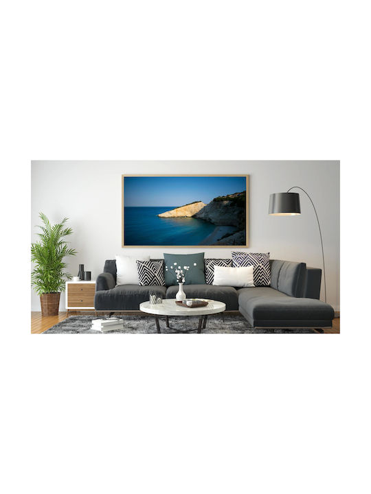 Painting Serene Coastal Cliff Blue Sea Tranquil Coastal Rock Blue Sea 150x100