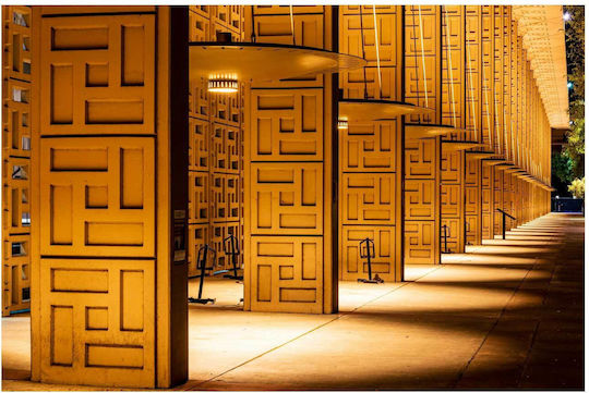 Geometrisches Illuminated Columns Gemälde 150x100
