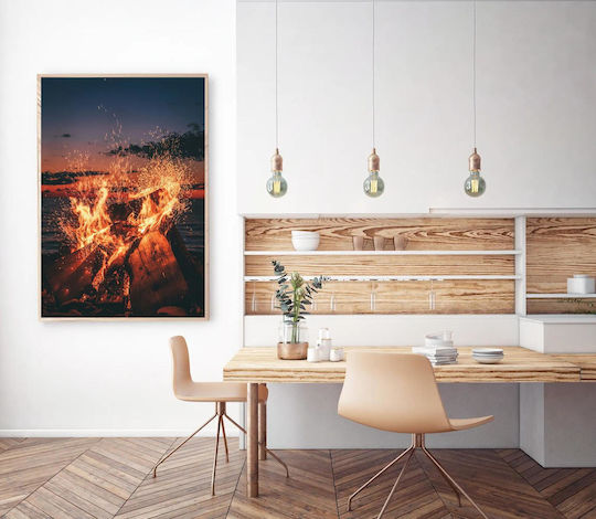 Panou Evening Bonfire By Sea Brăzdină Foc Lângă Marea 70x100