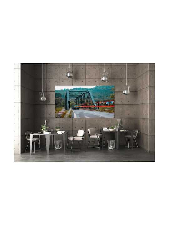Панел Car Crossing Bridge In Scenic Landscape Графичен Пейзаж 80x50