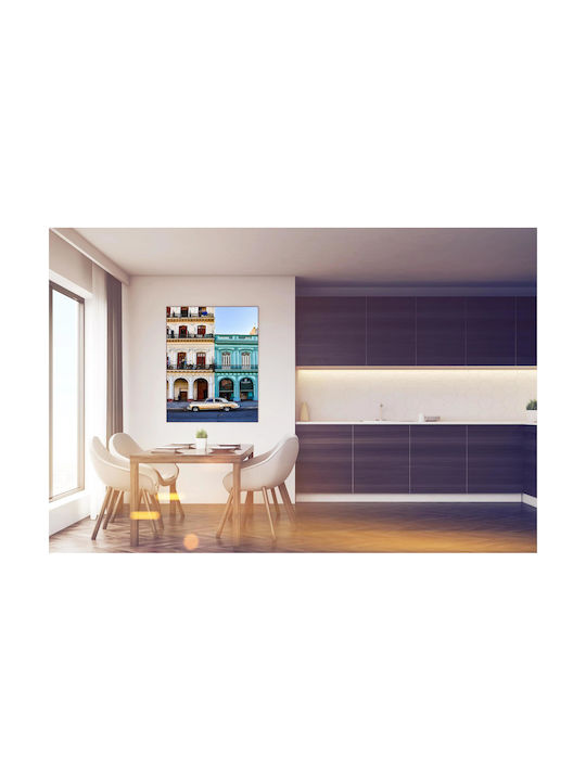 Panou Colorat Clădiri Vintage Mașină Clasică Multicoloră Vintage Clădiri Mașină Clasică 60x90