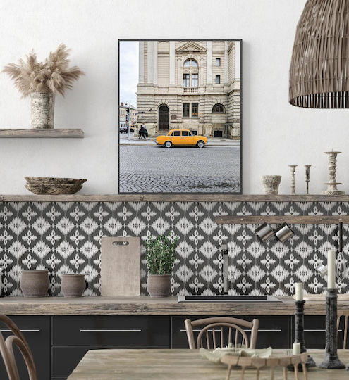 Painting Yellow Car By Historic Building Yellow Car Historic Building 50x80