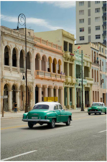 Painting Vintage Cars On An Old Street Vintage Cars An Old Street 40x65