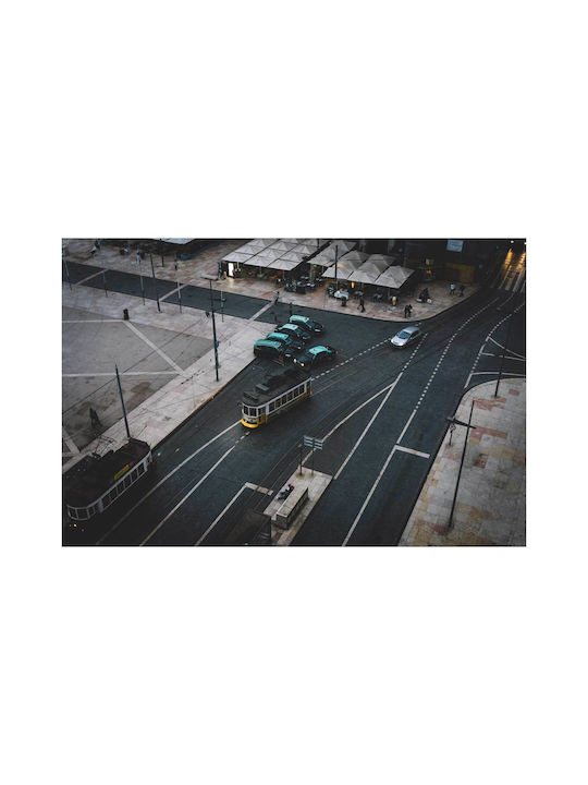 Πίνακας Intersection Trams Cars Διασταύρωση Τραμ Αυτοκίνητα 90x60