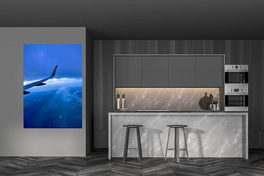 Painting Airplane Wing Over Scenic Landscape Wing Airplane Over Graphic Landscape 100x150