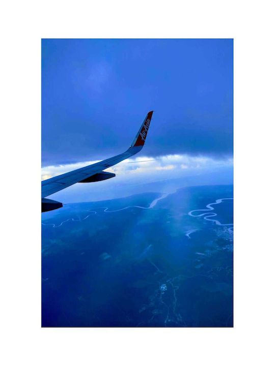 Панел Airplane Wing Over Scenic Landscape Птера Аероплан Над Графичен Пейзаж 100x150