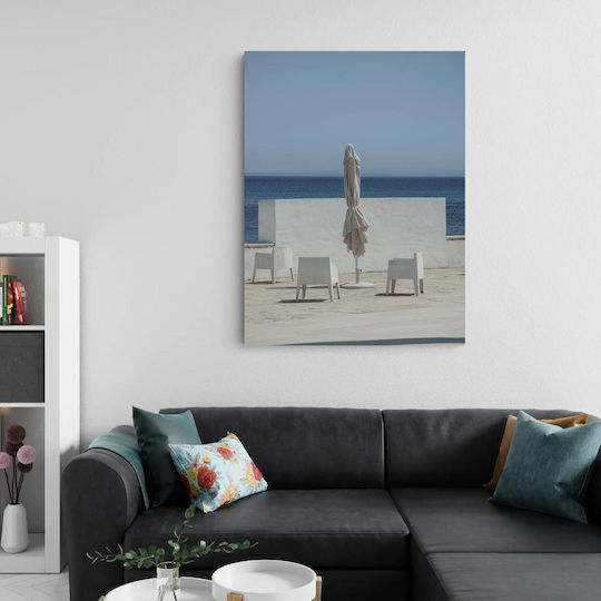 Painting Calm Seaside Patio Quiet Coastal Courtyard 100x150