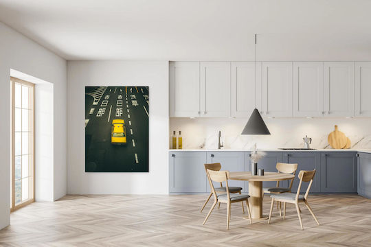 Painting Yellow Car On Urban Road Yellow Car On The Urban Road 40x65
