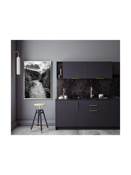 Панел Black White River Landscape Черно-бял Пейзаж На Река 100x150