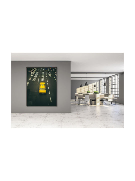 Πίνακας Yellow Car On Urban Road Κίτρινο Αυτοκίνητο Στον Αστικό Δρόμο 40x65