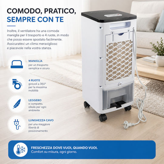 Bakaji Air Cooler 80W with Remote Control White