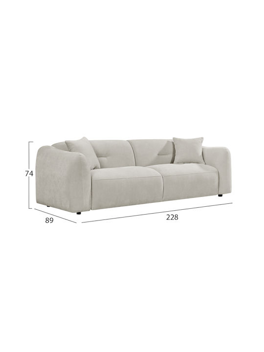 Junoa Триместен Диван Екрю 228x89x74см