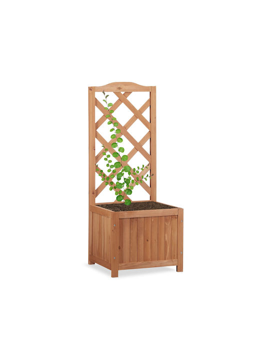 Relaxdays Саксия За Цветя Дървена Кафява 90x36x36см