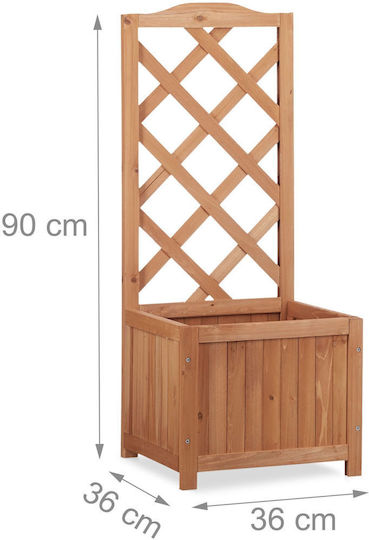 Relaxdays Γλάστρα Ξύλινη Καφέ 90x36x36εκ.