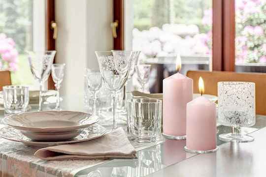 Aura Glass Διακοσμητικό Κερί Λευκό 15εκ.