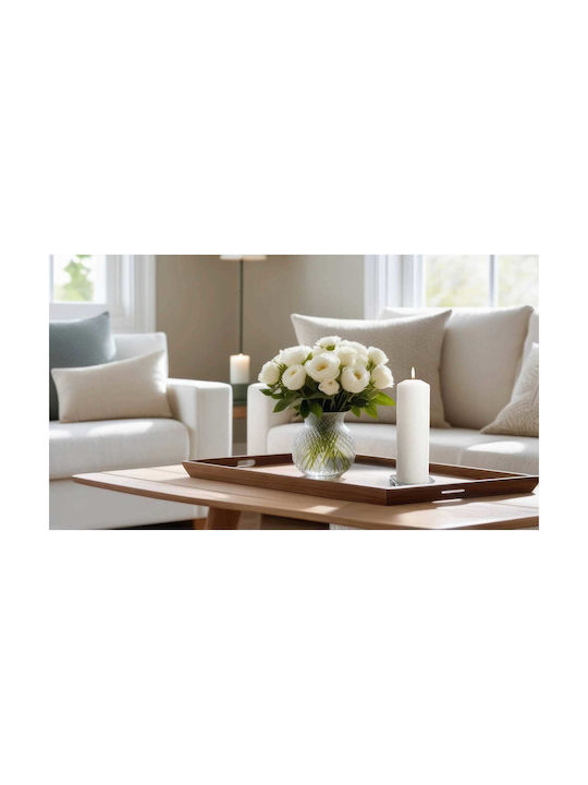 Aura Glass Decorative White Candle