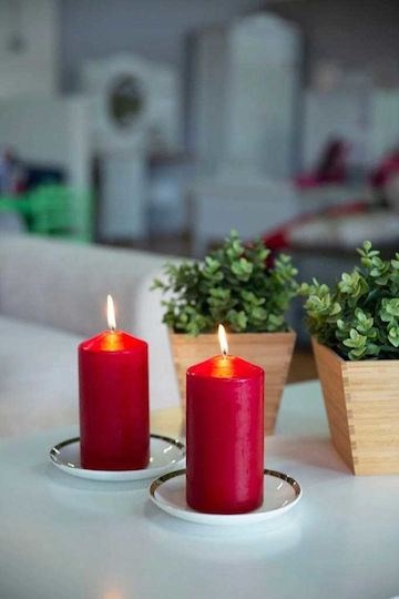 Aura Glass Διακοσμητικό Κερί Λευκό 12εκ.