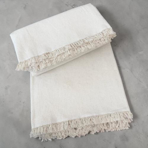 Linea Home Val Throw Ecru