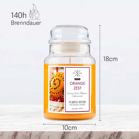 Relaxdays Aromatic Soy Candle in Jar with Orange Scent 18x10cm