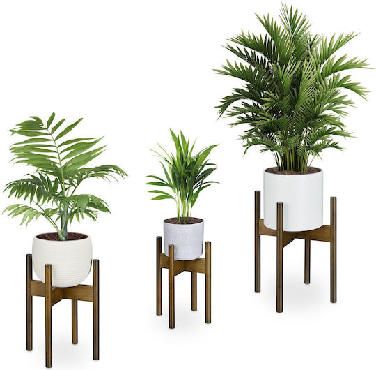 Relaxdays Set 3 Ghivece De Flori Din Bambus Maro Relaxdays Set 3 Ghivece De Flori Din Bambus Maro