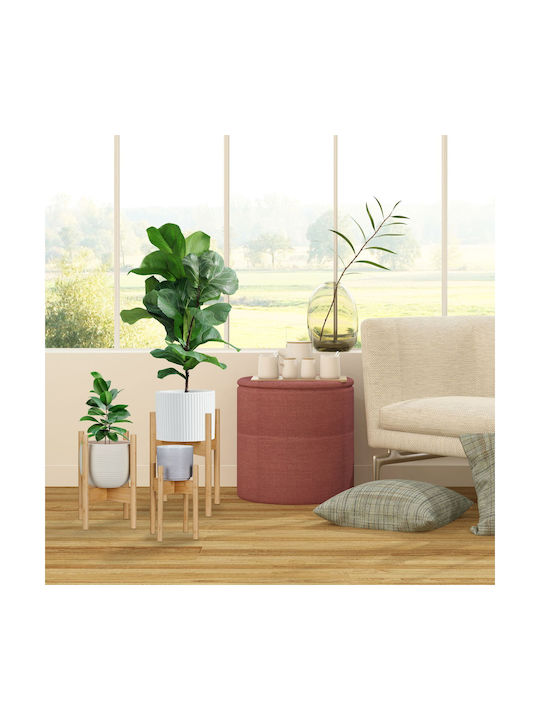 Relaxdays Σετ 3 Γλάστρες Bamboo Μπεζ
