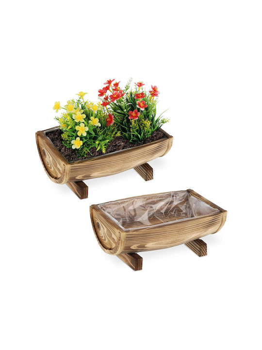 Relaxdays Set 2 Braune Pflanzgefäße Relaxdays Set 2 Braune Pflanzgefäße