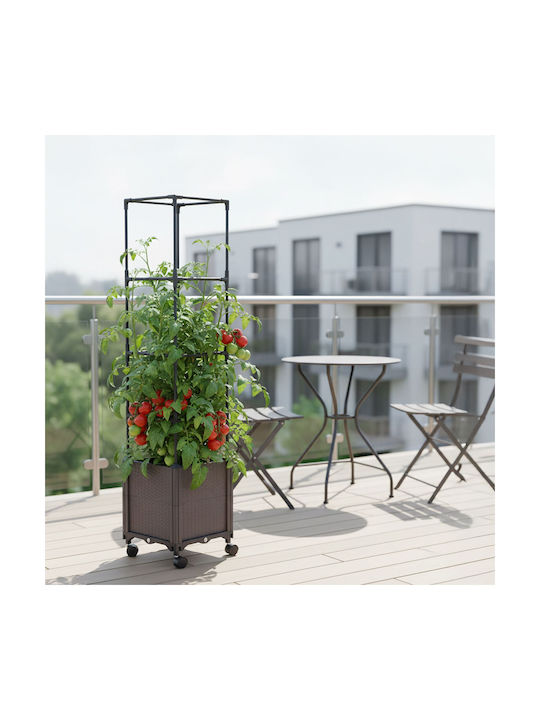 Relaxdays Ghiveci De Flori Din Plastic Gri 30x30x30cm