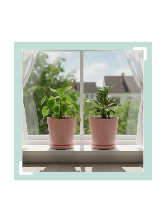 Relaxdays Set of 2 Pink Plastic Flower Pots