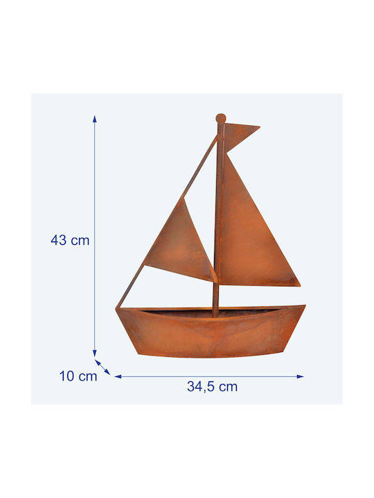 Relaxdays Γλάστρα Μεταλλική Καφέ 43x34.5x10εκ.