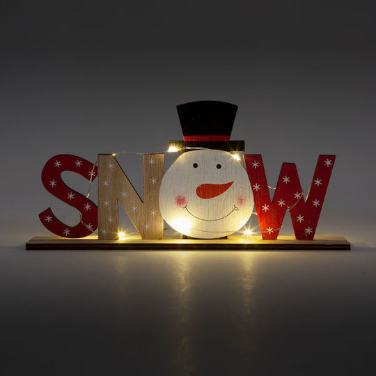 Decorațiune Om De Zăpadă Led De Crăciun 24 Cm Lumină Caldă