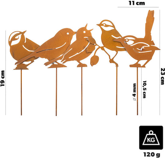 Kadax Metal Garden Decoration 11x19cm 5 Pieces 47381