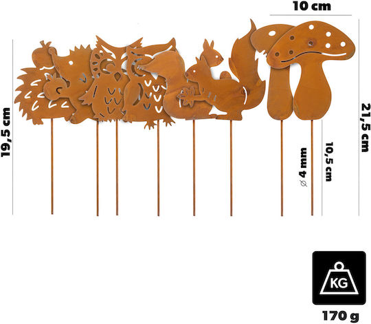 Kadax Gartendekoration Metall 10x19,5cm 8Stücke 47382
