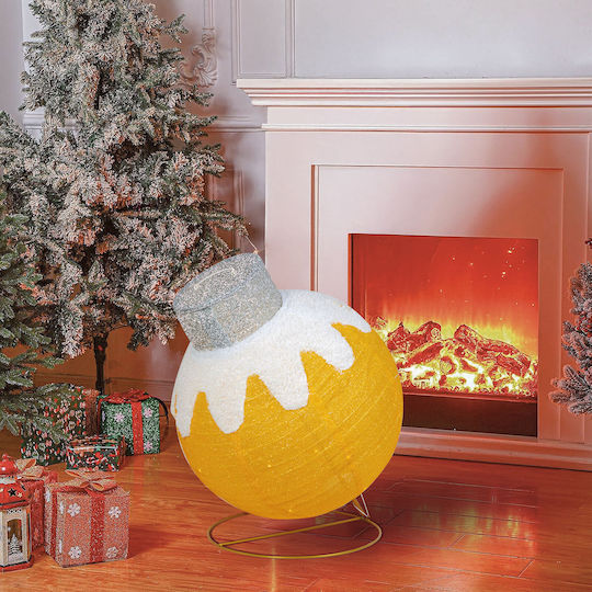 Decoratiune Luminoasă Glob De Crăciun 60 Led 83 Cm Aurie Alb Cald Iluminare