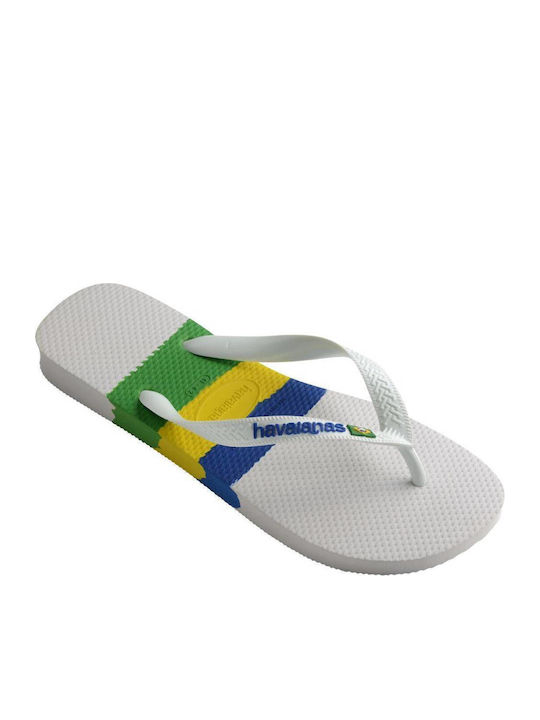 Brasil Tech Slapi Bărbați Flip Flops Albi
