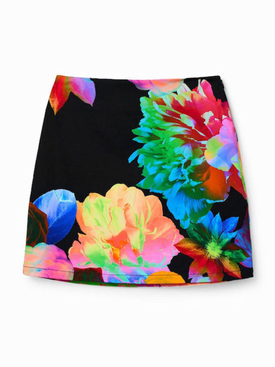 Tulip Women's Skirt-Shorts High-waisted Floral Black