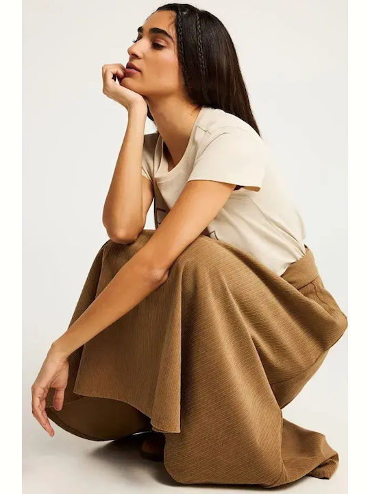 High-waisted Midi Skirt Hazelnut
