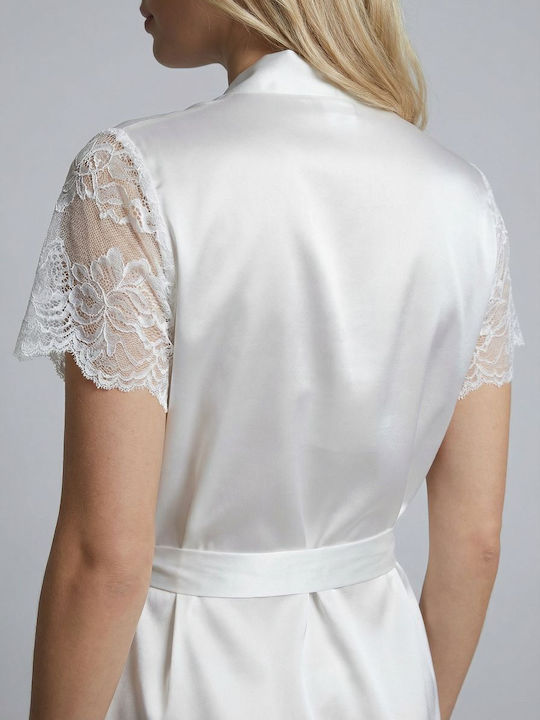 Milena by Paris Summer Bridal Women's Robe with Nightgown White 003468_5380_White