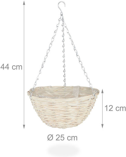 Relaxdays Поставка За Саксия Висулка Бежова 12x25см