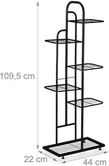 Relaxdays Βάση Γλάστρας Μαύρη 109.5x44x22εκ.