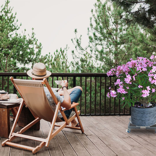 Relaxdays Βάση Γλάστρας Γκρι 10.5x44x44εκ.