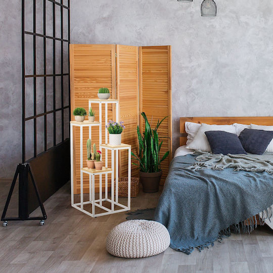 Relaxdays Поставка За Саксия Бяла 80x40x40см