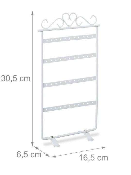 Relaxdays Jewellery Stand White 30.5x16.5x6.5cm