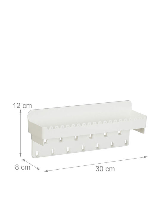 Relaxdays Jewellery Stand Plastic White 12x30x8cm