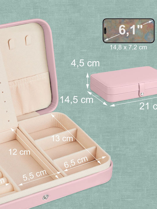Relaxdays Jewellery Box Pink